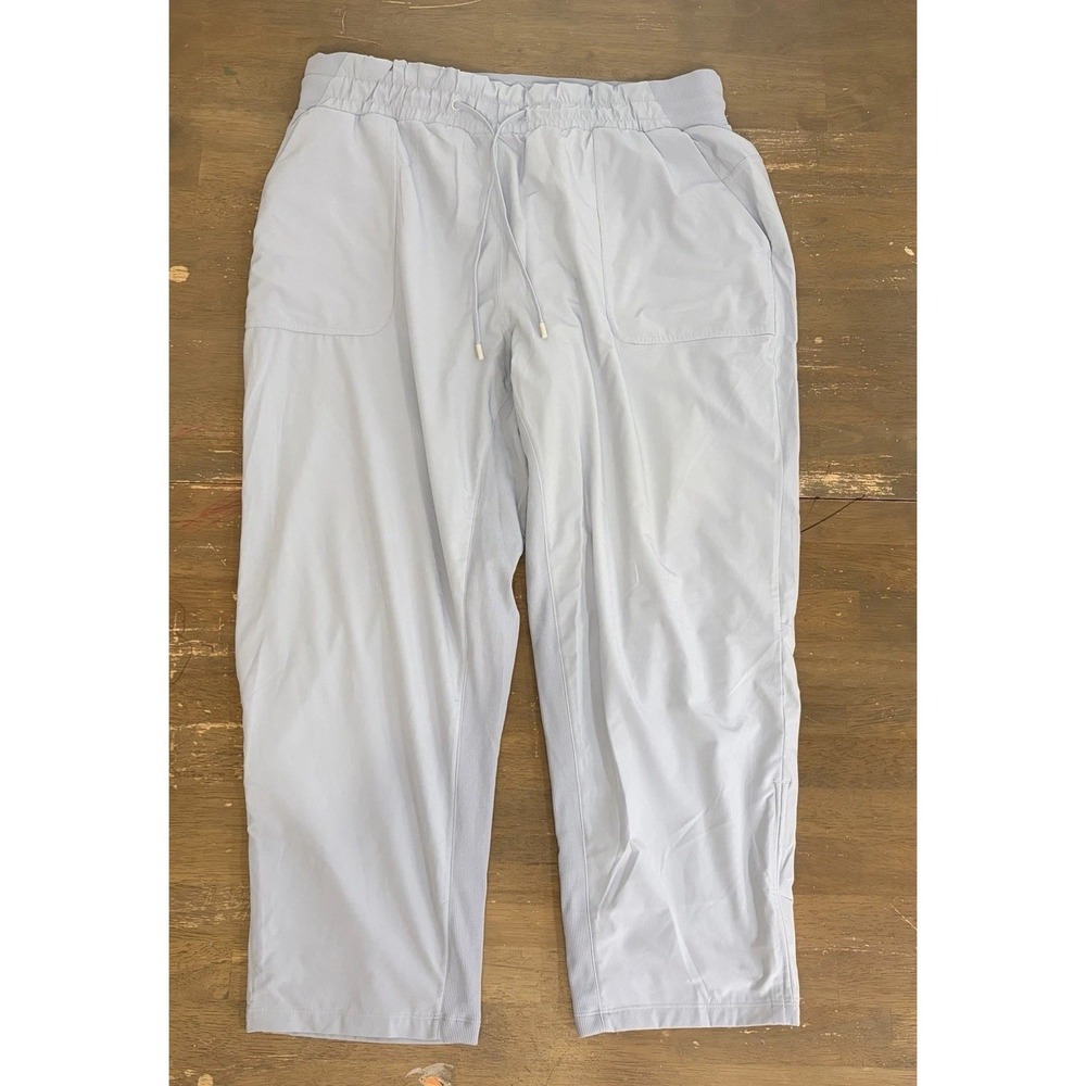 Lululemon Dance Studio Pant Lined Womens 14 Blue Swift Drawcord Pockets Athletic